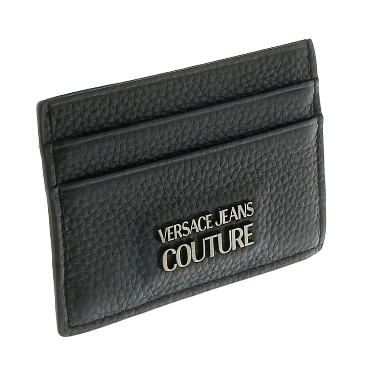 Jeans Couture Black/silver Small Classic Flat Cardholder by Versace