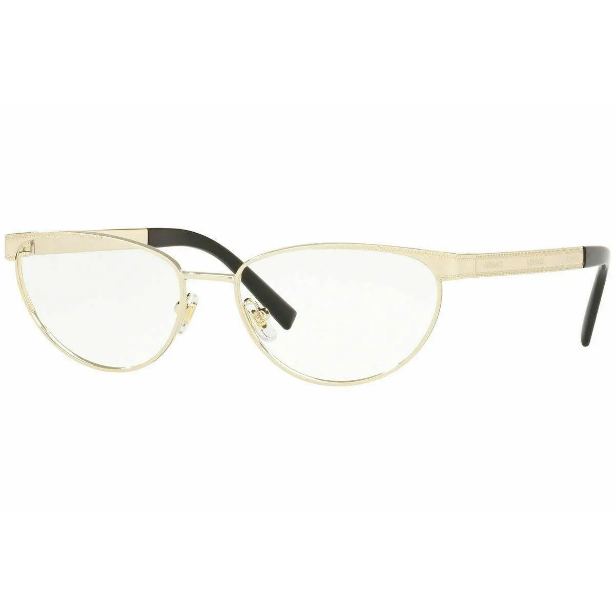 Versace Eyeglasses VE 1260 1252 54-16 140 Cat Eye Gold Black Optical Frame