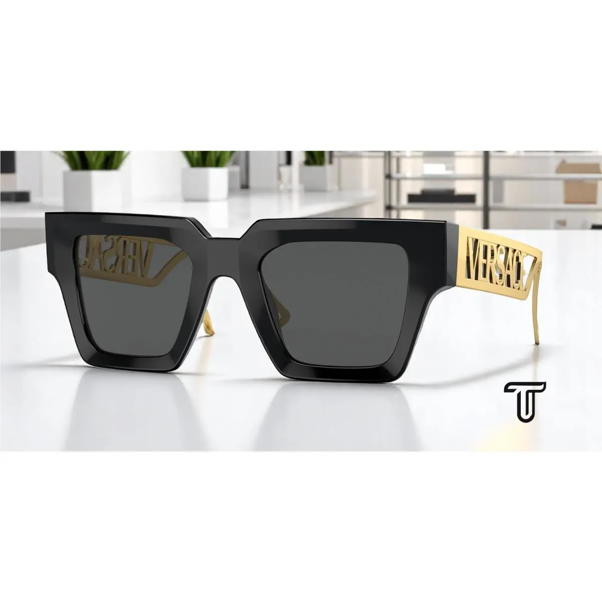 Versace VE4431F GB1 87 Black Dark Grey 50 mm Women`s Sunglasses