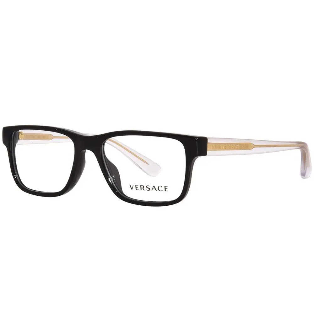 Versace VK 3324U GB1 Black Plastic Rectangle Eyeglasses 47mm