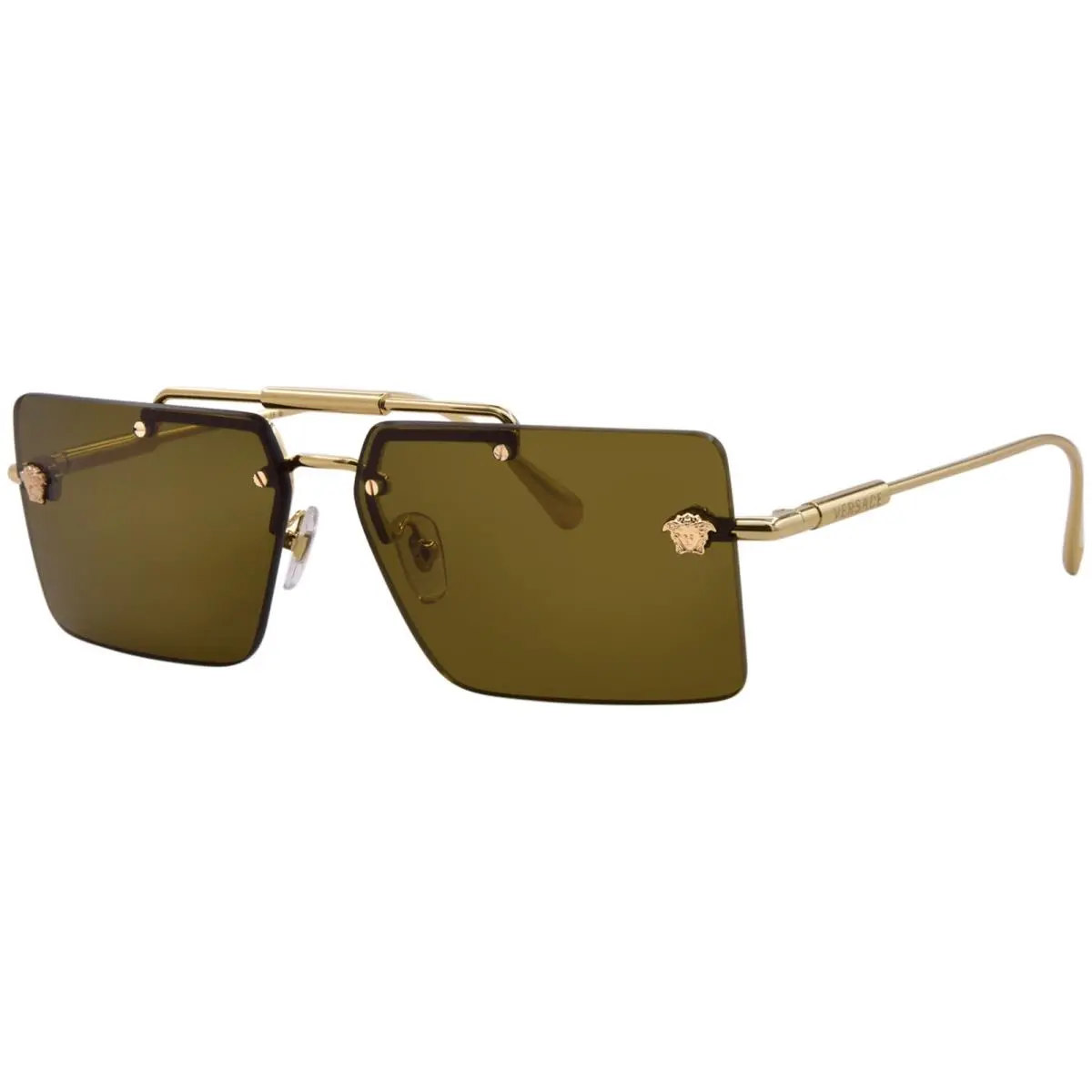 Versace VE2245 100258 Sunglasses Gold/pink/grey Grad./flash Silver Rimless 60mm