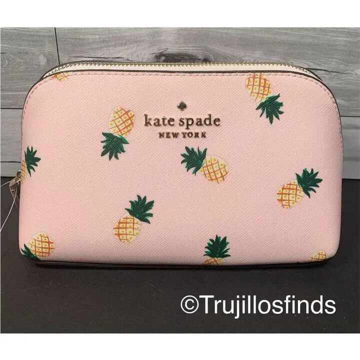 Kate Spade Stacie Small Pineapple Cosmetic Bag K7220 New P3