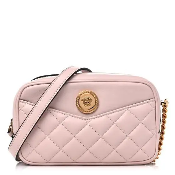 Versace Bag Shoulder Nappa Quilted La Medusa Camera Bag Light Pink Medium