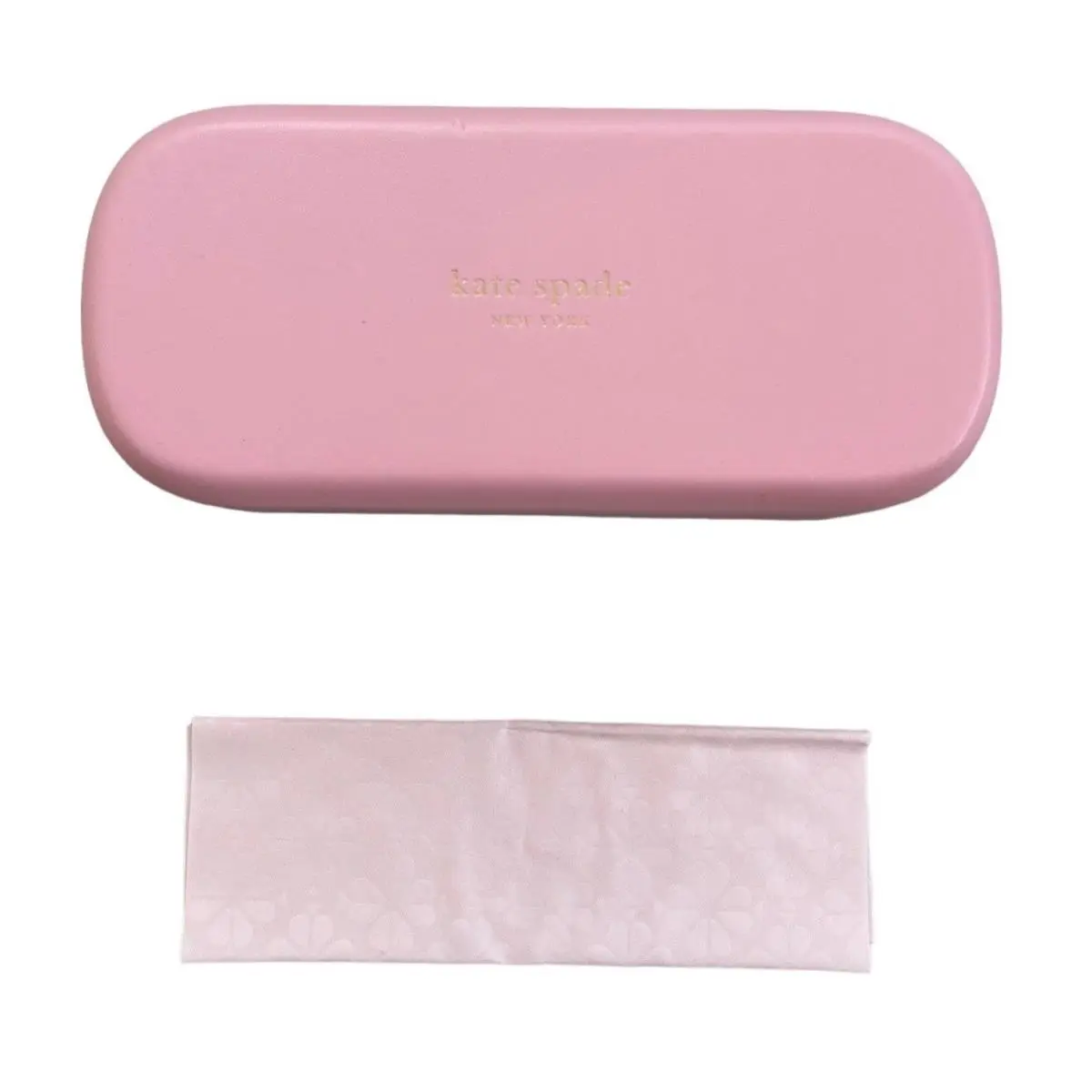 Kate Spade Sunglasses Case with Cleaning Cloth Pink Green Hardcover Oversized