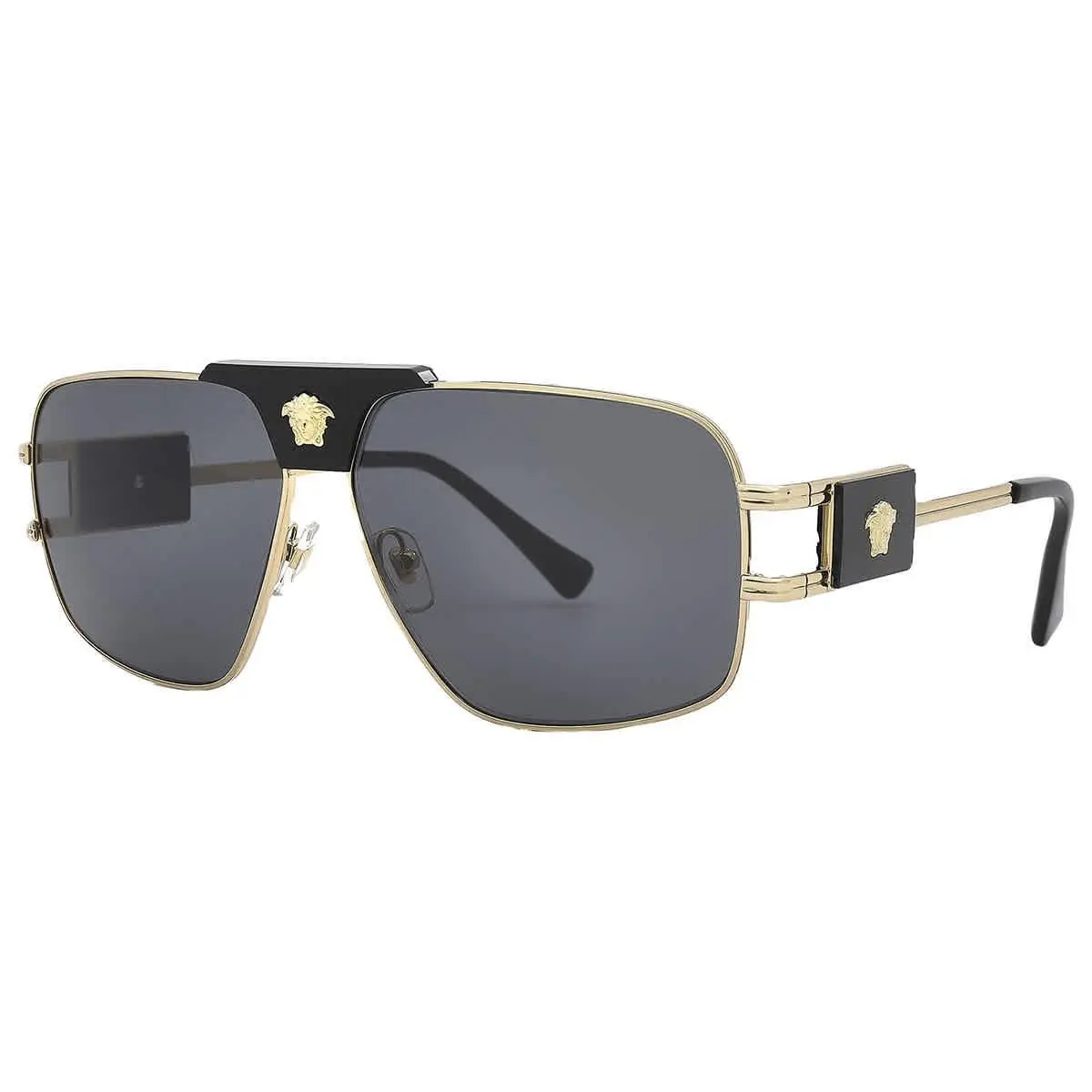 Versace Dark Gray Navigator Men`s Sunglasses VE2251 100287 63 VE2251 100287 63