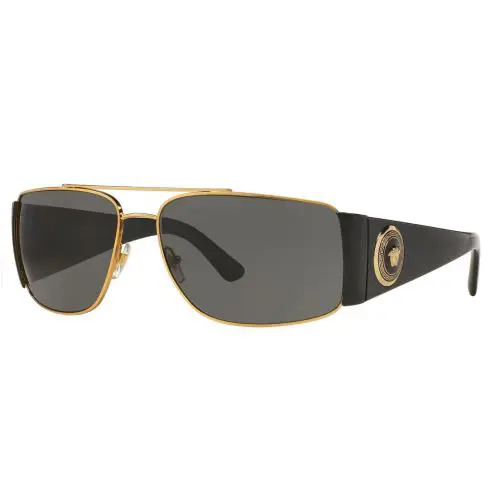 w Tags Versace Mens Sunglasses VE2163 Medusa Logo Dark Grey Lenses