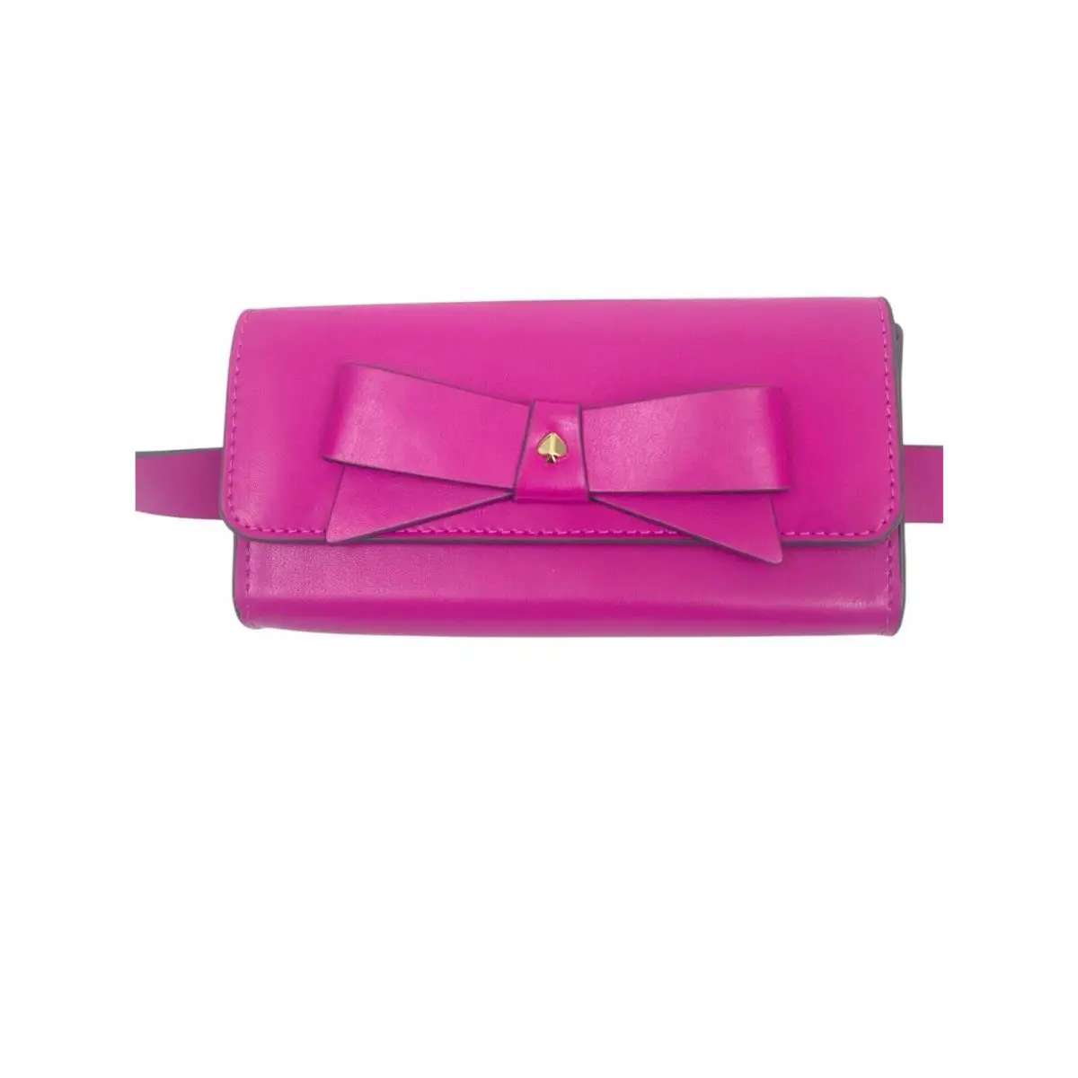 Kate Spade Bow Belt Bag Fuchsia Pink Leather Logo Stud Women`s Size S/m