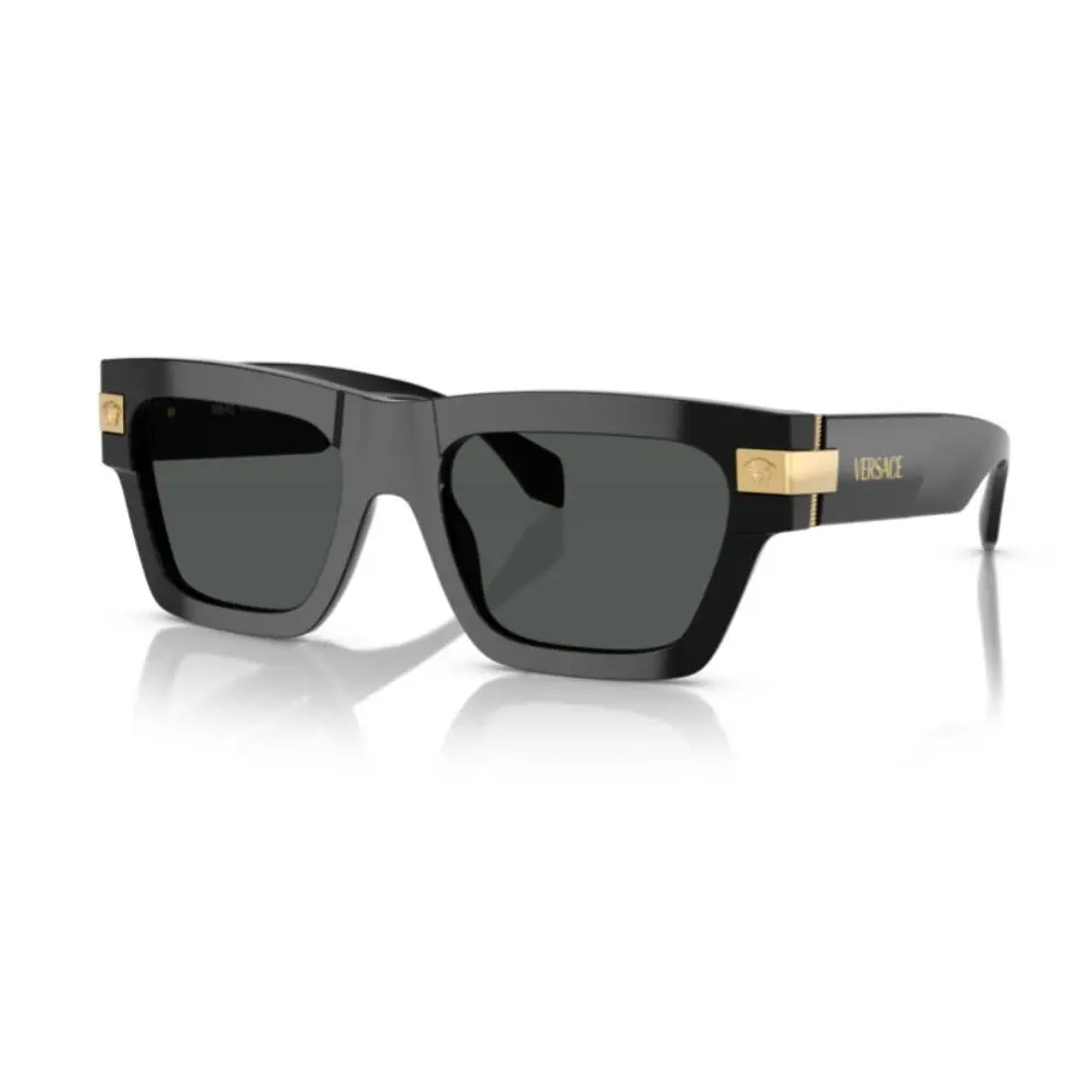 Versace VE4464F GB1/87 Black/dark Grey Rectangular 55mm Women`s Sunglasses