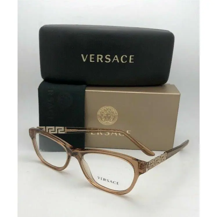 Versace Rx-able Eyeglasses VE 3212-B 617 52-16 140 Brown Gold w/ Crystals