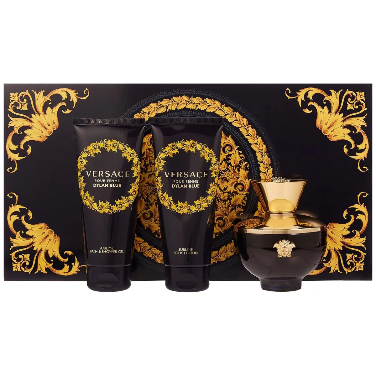 Versace Pour Femme Dylan Blue Bath Shower Gel 3.4 Body Lotion 3.4 Edp 3.4Oz