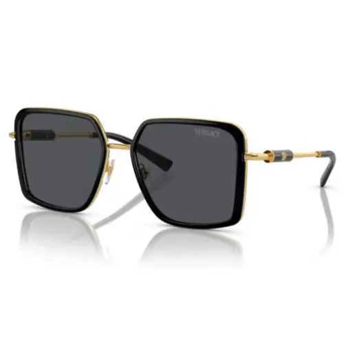 Versace VE2261 100287 Black/ Dark Grey Rectangle Women`s Sunglasses