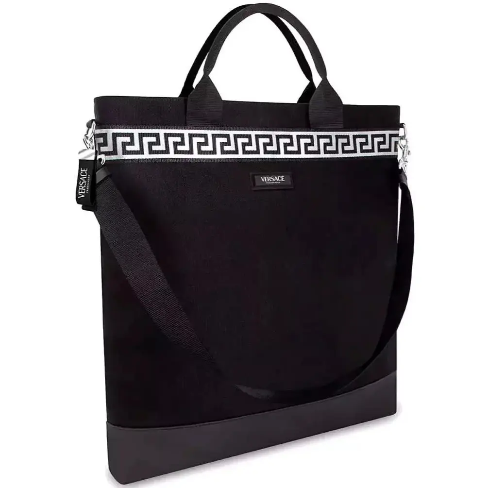 Versace Fragrances Black Canvas Bag Travel Handbag Overnight Shoulder Tote