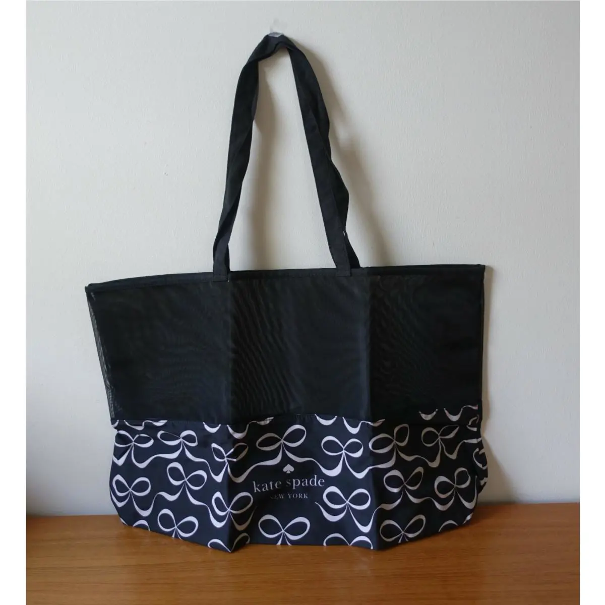 Bow Shopper Extra Large Foldable Tote IN Black Color. New by Kate Spade