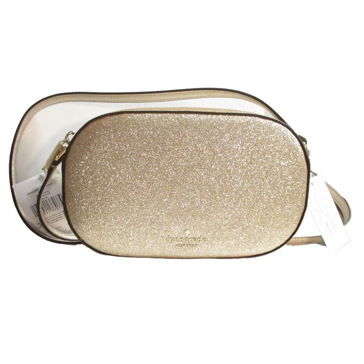 Kate Spade Glimmer Glitter Oval Camera Crossbody Bag Festive Teal KE459