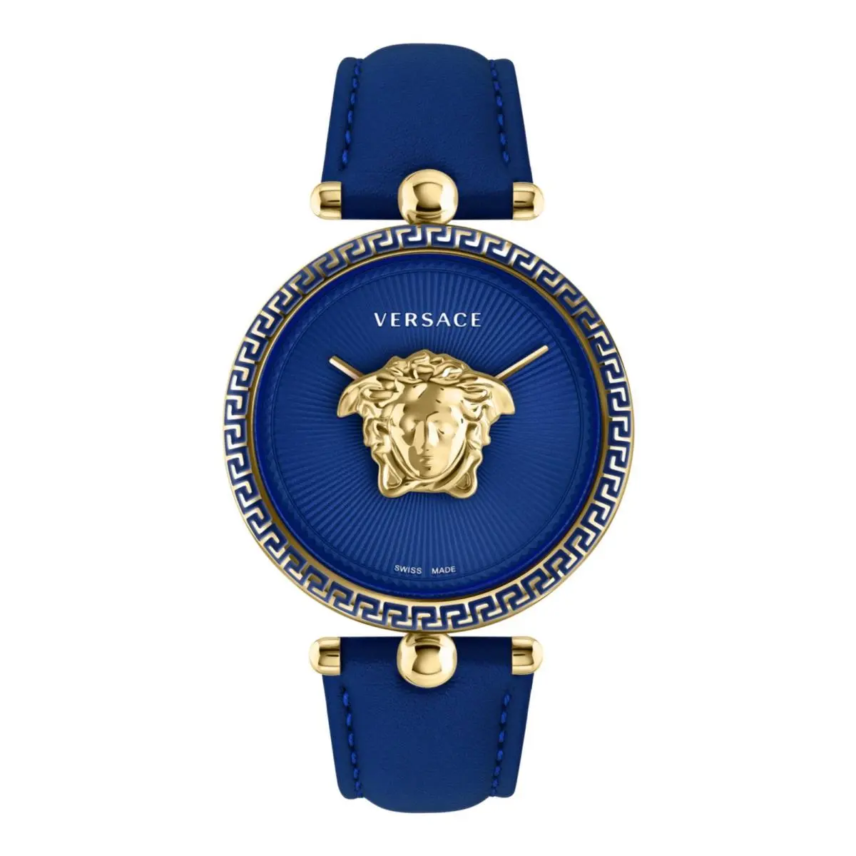Versace Women`s Palazzo Empire Swiss Quartz Watch Blue Guilloché Dial
