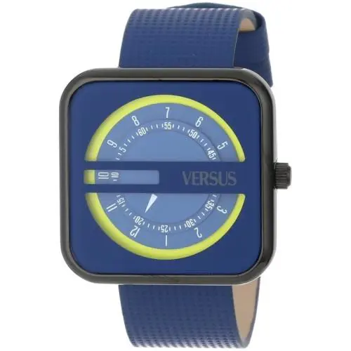 Versus by Versace Women`s SGH030013 Kyoto Square Blue Leather Wristwatch