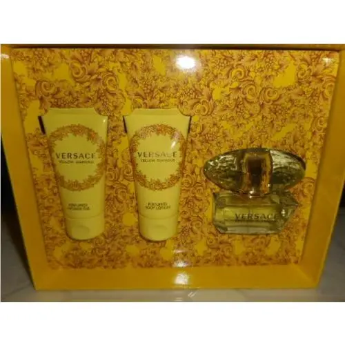 Versace Yellow Diamond 3pc Gift Set 1.7oz Edt + Shower Gel + Body Lotion