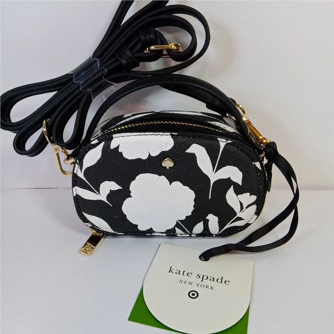 Kate Spade New York X Target-classic Rose Black White Mini 5 Crossbody Clutch