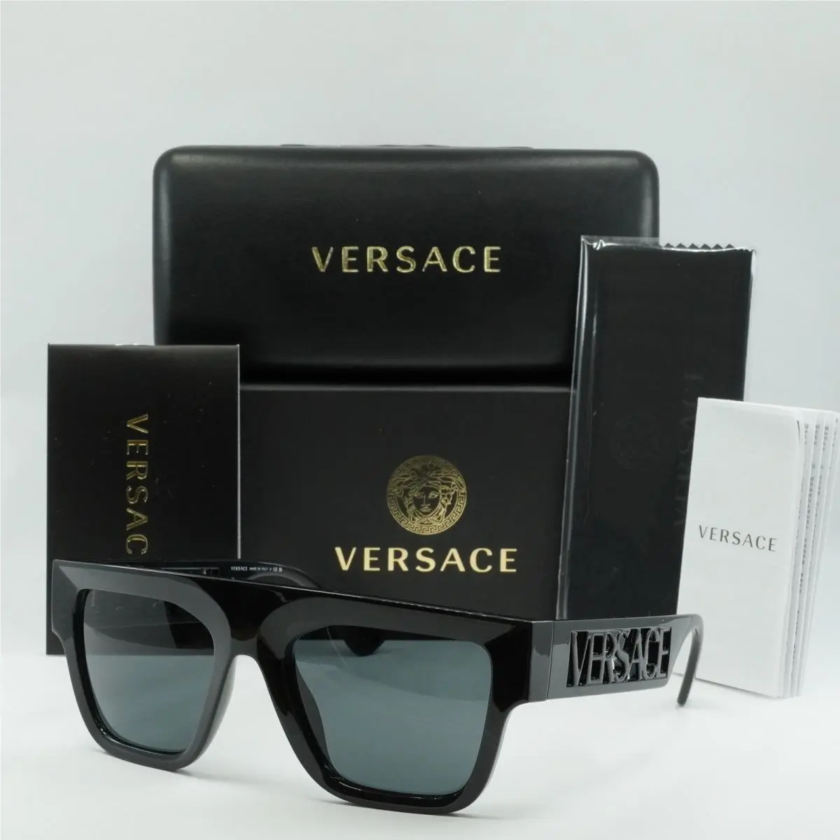 VE 4430 U 4430 GB1/87 Black/gray Lenses Square Sunglasses by Versace