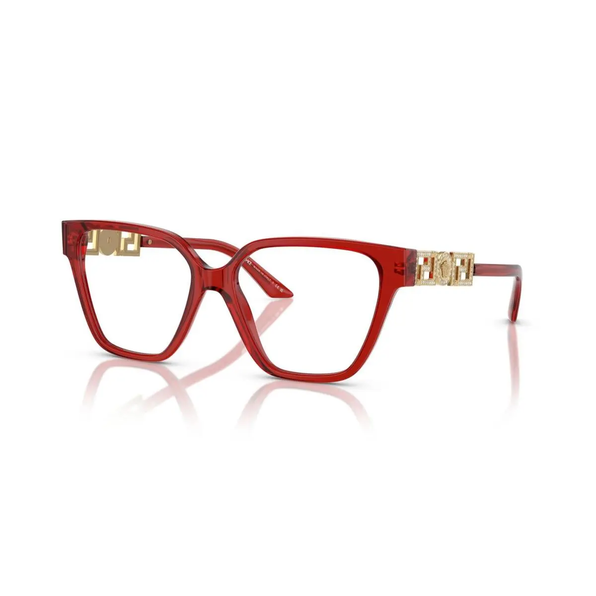 Versace Eyeglasses VE3358B 5476 54mm Transparent Red / Demo Lens