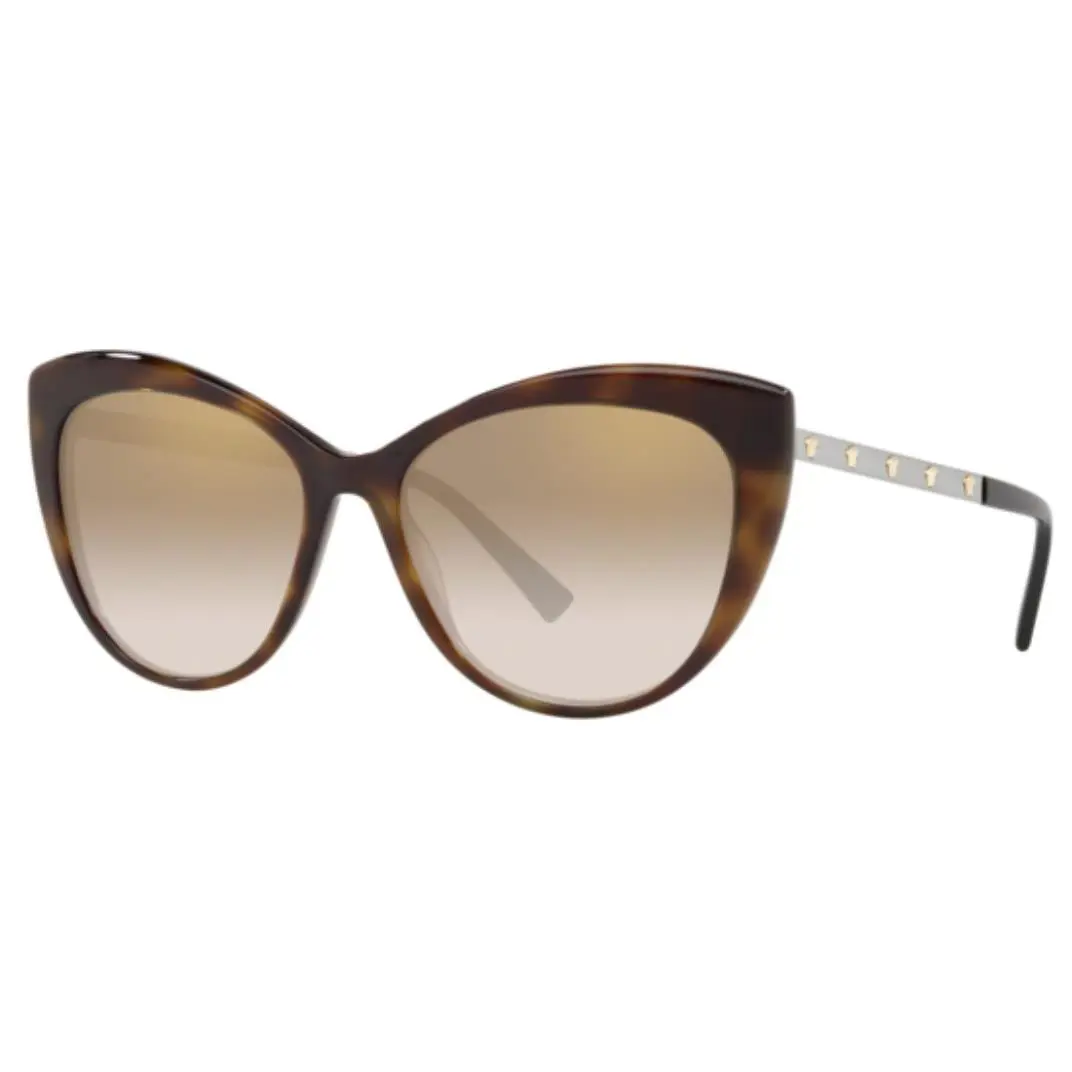 Versace Sunglasses VE4348 52697I 57mm Dark Havana / Brown Mirror Gold Gradient