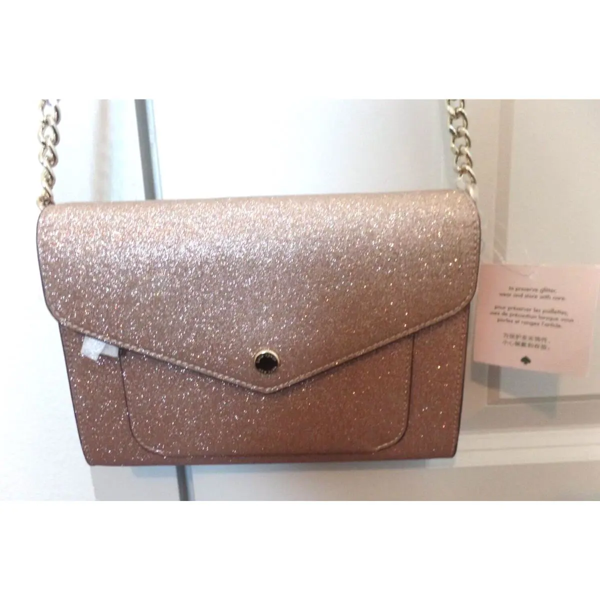 Kate Spade Crossbody Shoulder Strap Bronze Metallic Glitter