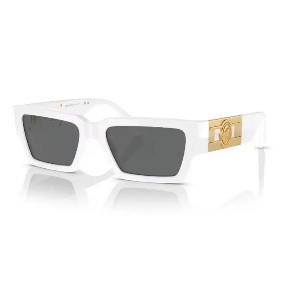 Sunglasses VE4459F 314/87 White Frame / Dark Grey Rectangular Lens by Versace