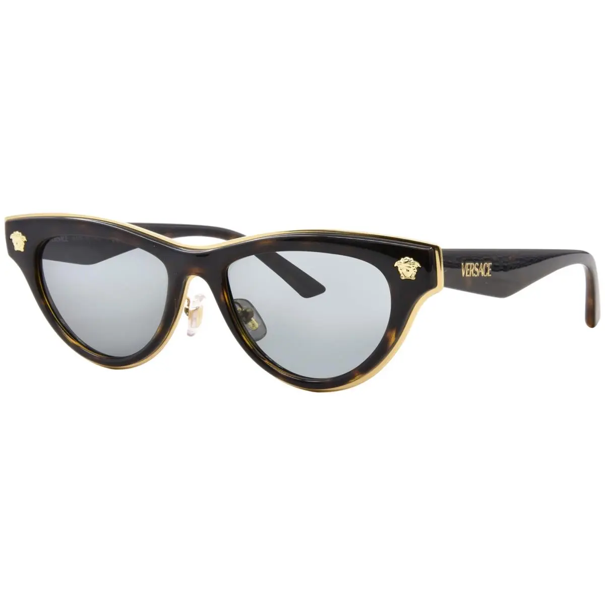 Versace VE2273 108/87 Sunglasses Women`s Havana/dark Grey Lenses Cat Eye 52mm - Frame: Havana, Lens: Brown