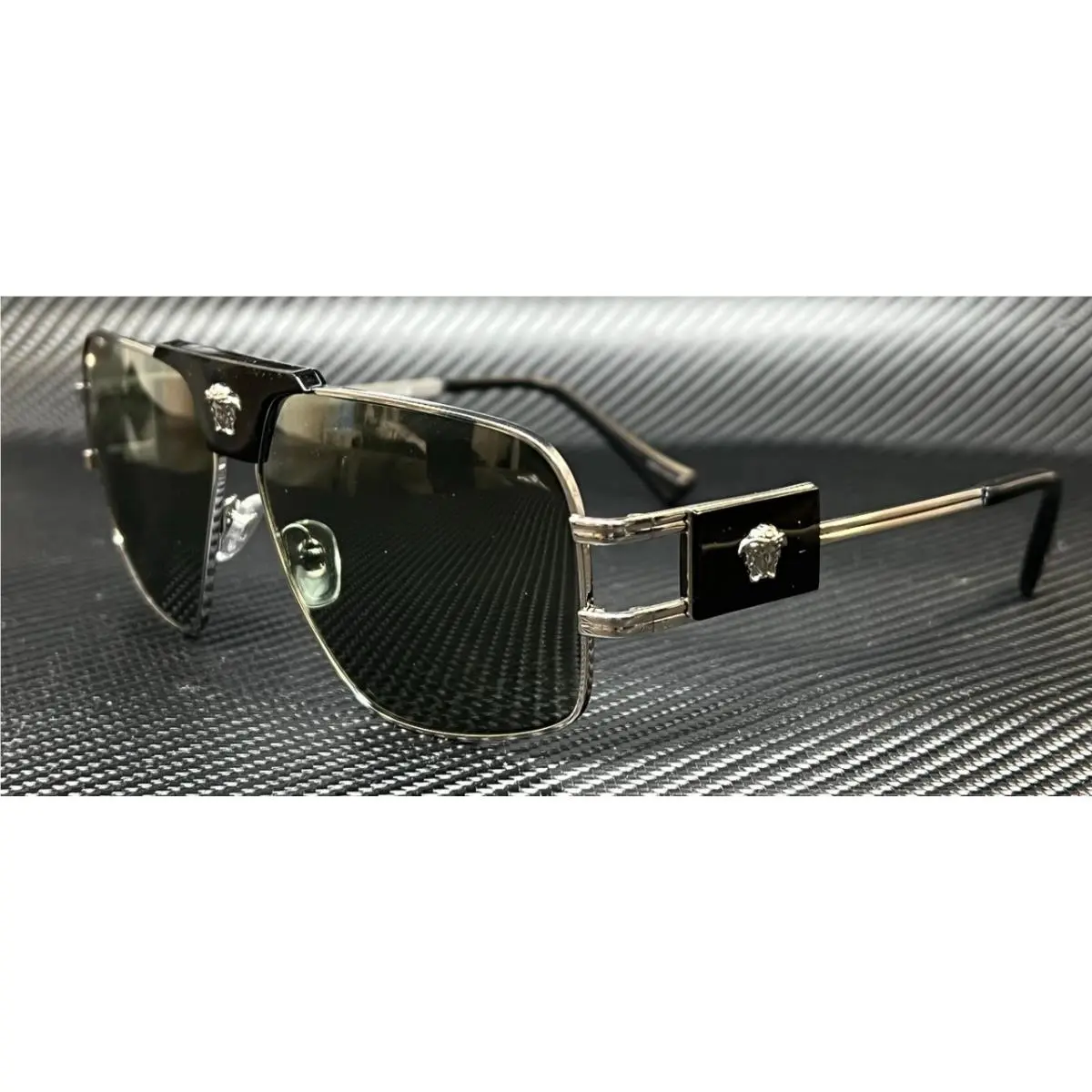 Versace VE2251 1001 2 Gunmetal Green Men`s 63 mm Sunglasses