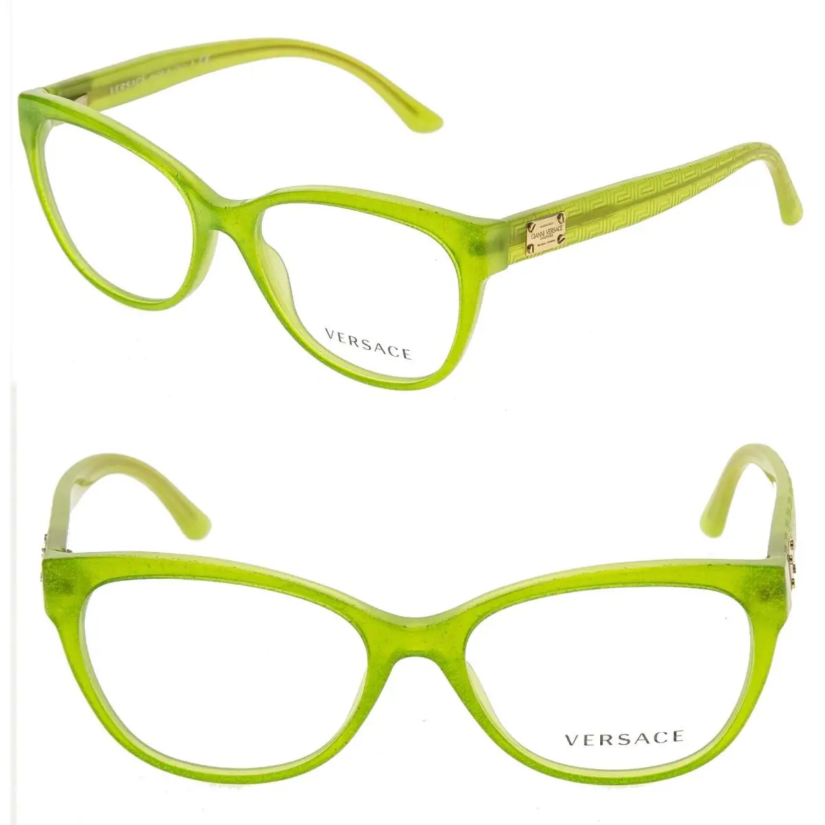 Versace Couture Lime Green Glitter Greco VE3193 Eyeglasses 3193 Optical 52mm