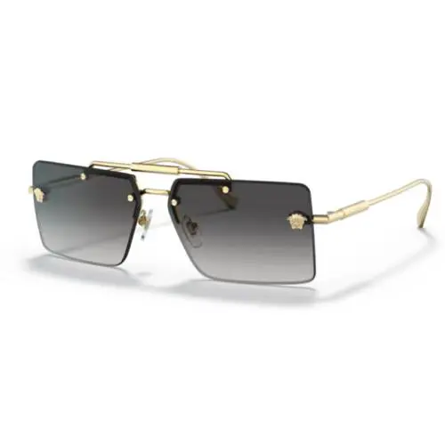 Versace 0VE2245 10028G Gold/grey Gradient Rectangular Men`s Sunglasses - Frame: Gold, Lens: Grey