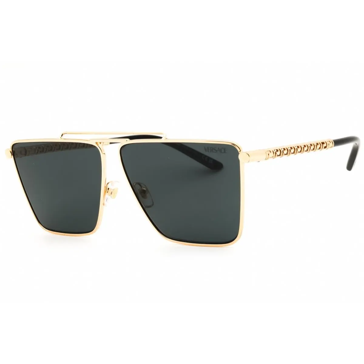 Versace VE2266 100287 Sunglasses Gold Frame Dark Grey Lenses 64mm