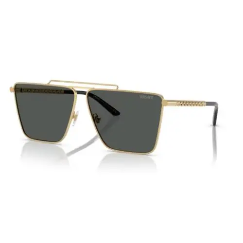 Versace 0VE2266 100287 Gold/dark Grey Square Men`s Sunglasses