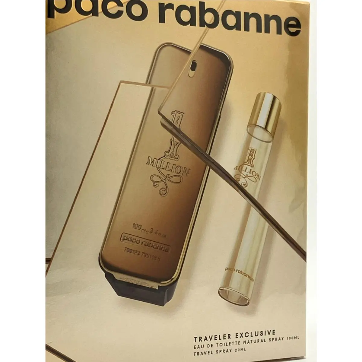 Paco Rabanne 2pc Set Men Cologne Spray 3.4 oz Travel Spray 20 ml Box