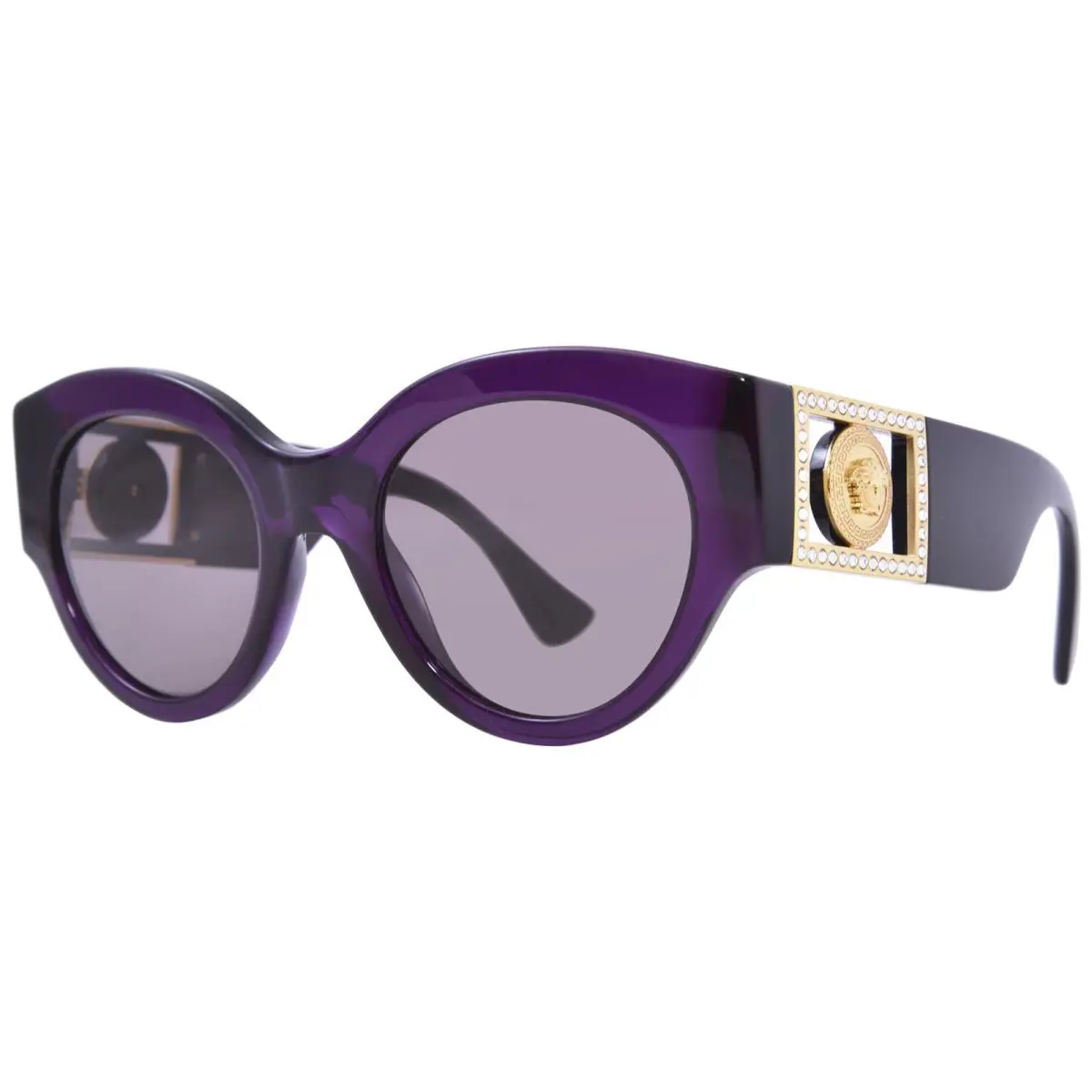 Versace VE4438B 53847N Sunglasses Women`s Transparent Plum/purple Brown 52mm