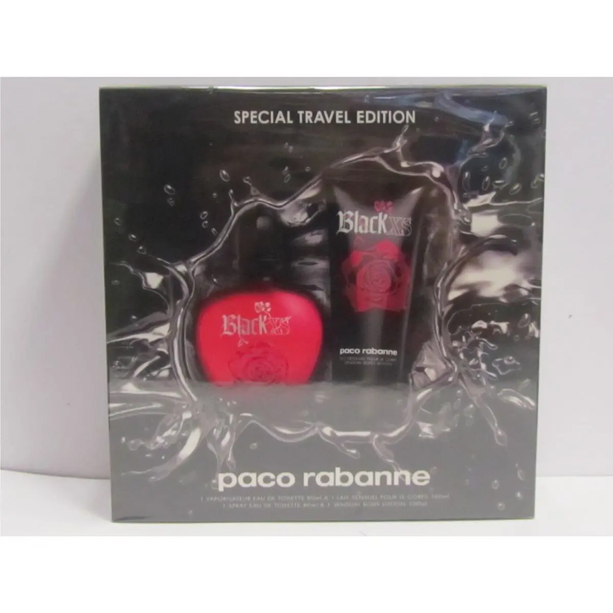 Black XS Paco Rabanne For Her Women Set 2.7 oz Edt Spray + 3.4 oz Body Lotion