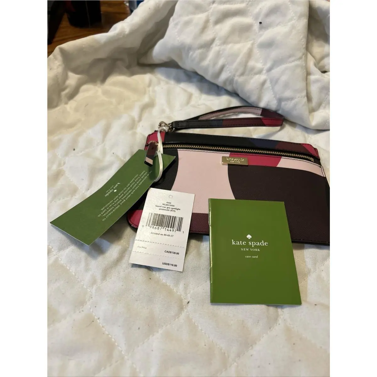 Kate Spade Wristlet - Pink/black/brown