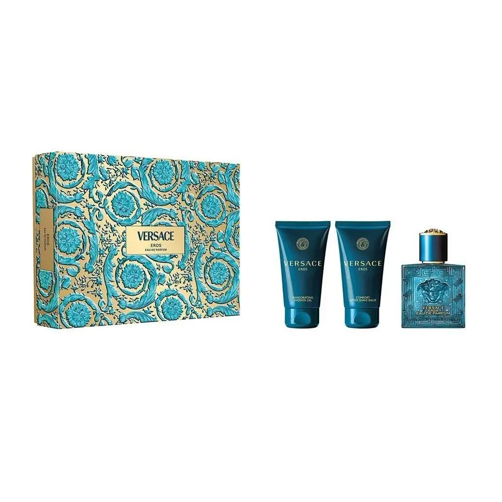 Versace Eros 1.7 oz Edp Spray Mens Cologne+ Shower Gel+ Aftershave Set