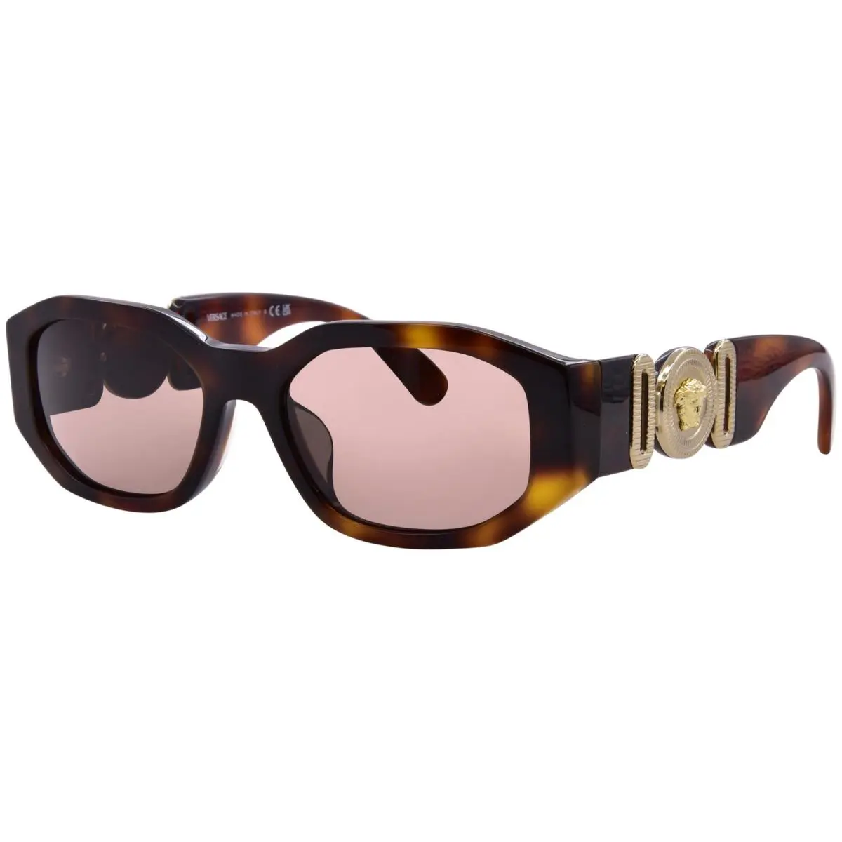 Versace VE4361F 521773 Sunglasses Havana/gold/dark Brown Lenses 55mm