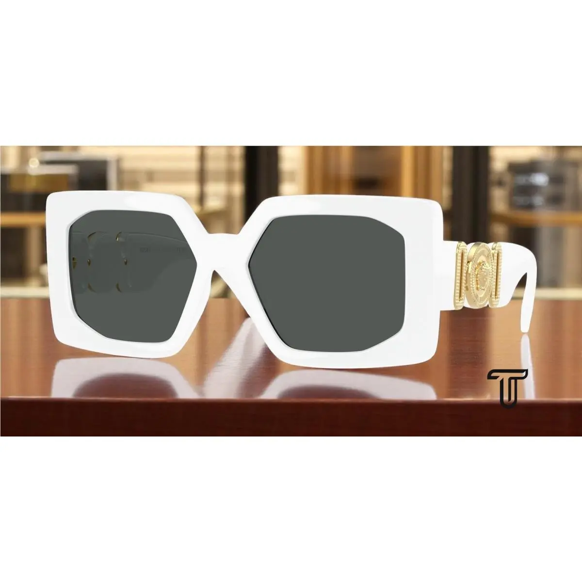 Versace VE4478U 314 87 White Dark Grey 55 mm Women`s Sunglasses