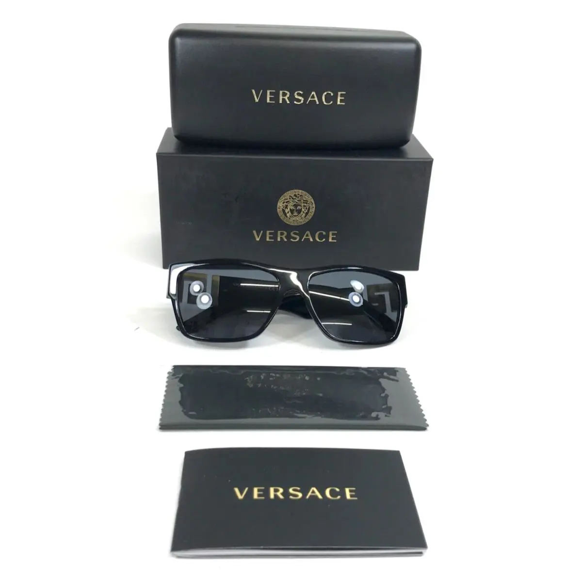 Versace Sunglasses MOD.4296 GB1/87 Back Gold Square Frames with Dark Grey Lenses