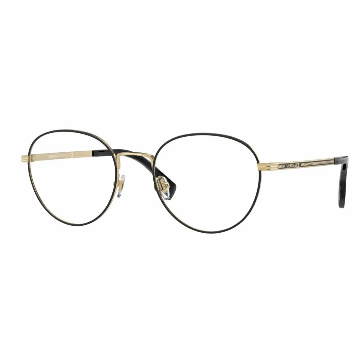 Versace Eyeglasses VE 1279 1480 51-20 145 Shiny Gold Bordeaux Round Frames