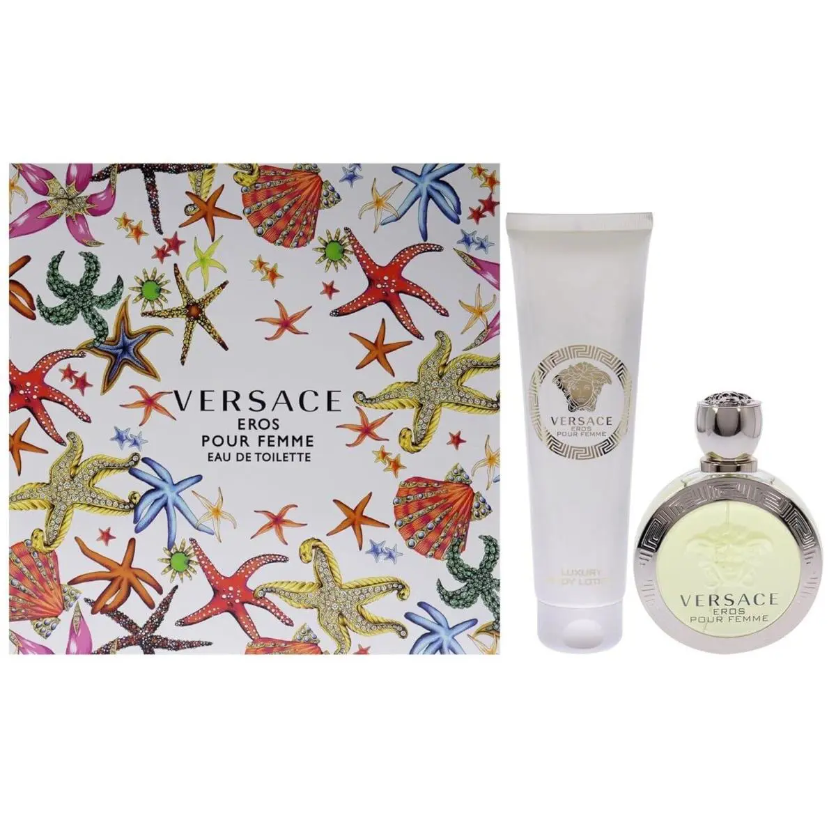 Eros Four Femme For Women 2 Pcs Gift Set 3.4 oz Edt Spray + 5 oz Lotion by Versace