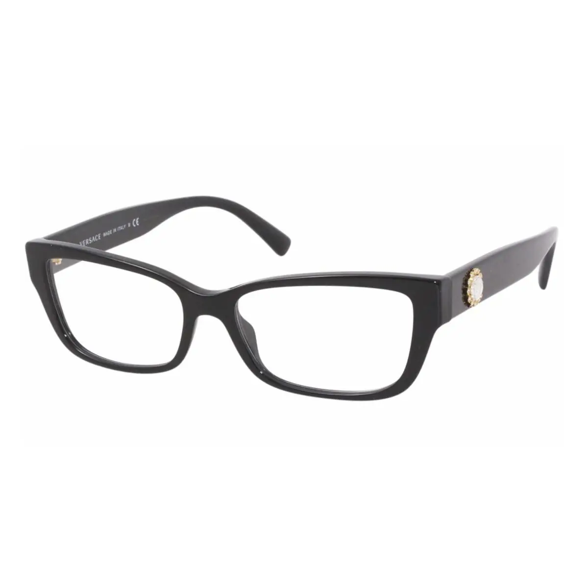 Versace Eyeglasses Mod. 3284-B GB1 54-15 140 Black Gold Frames w/ Crystals