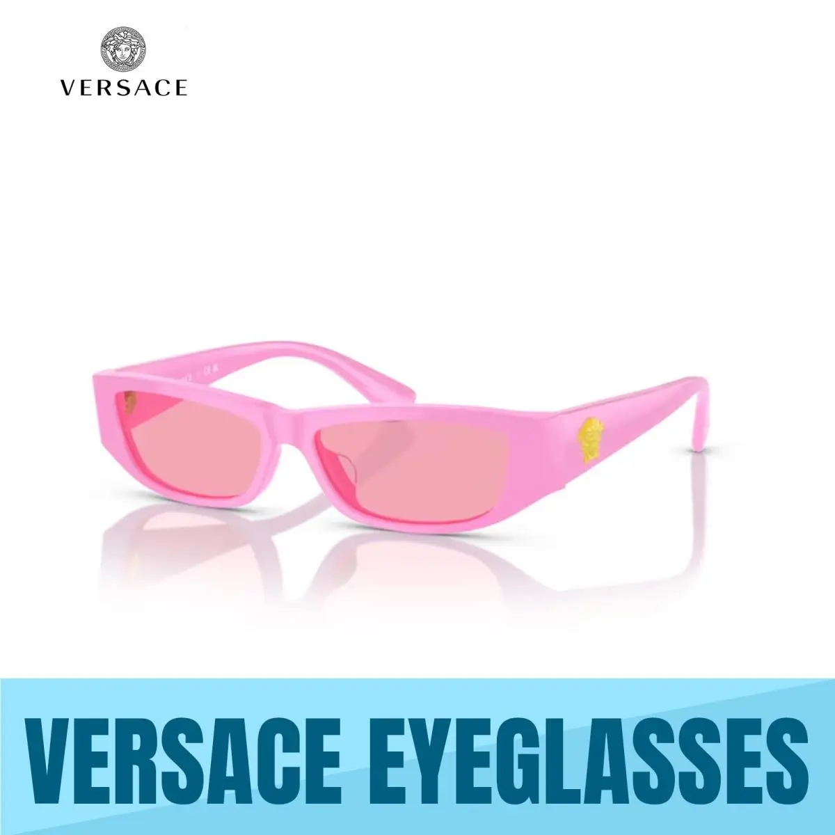 Versace Kids VK4002U 539984 Pink- Pink Lens Girls Sunglasses 50MM - Frame: Pink, Lens: VIOLET
