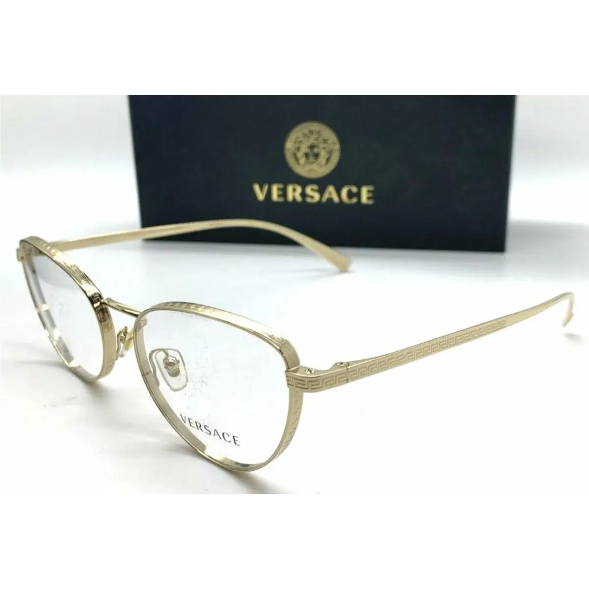 Versace Rx-able Cat Eye Eyeglasses Mod 1266 1252 54-17 140 Shiny Gold Frames