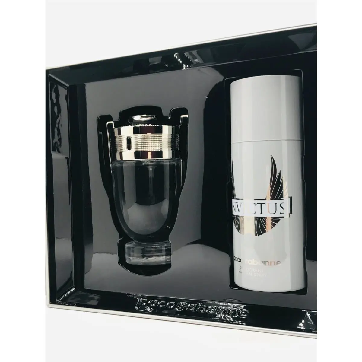 Paco Rabanne Invictus Men 2pc Set Cologne Spray 3.4 oz Deodorant Spray 5.1