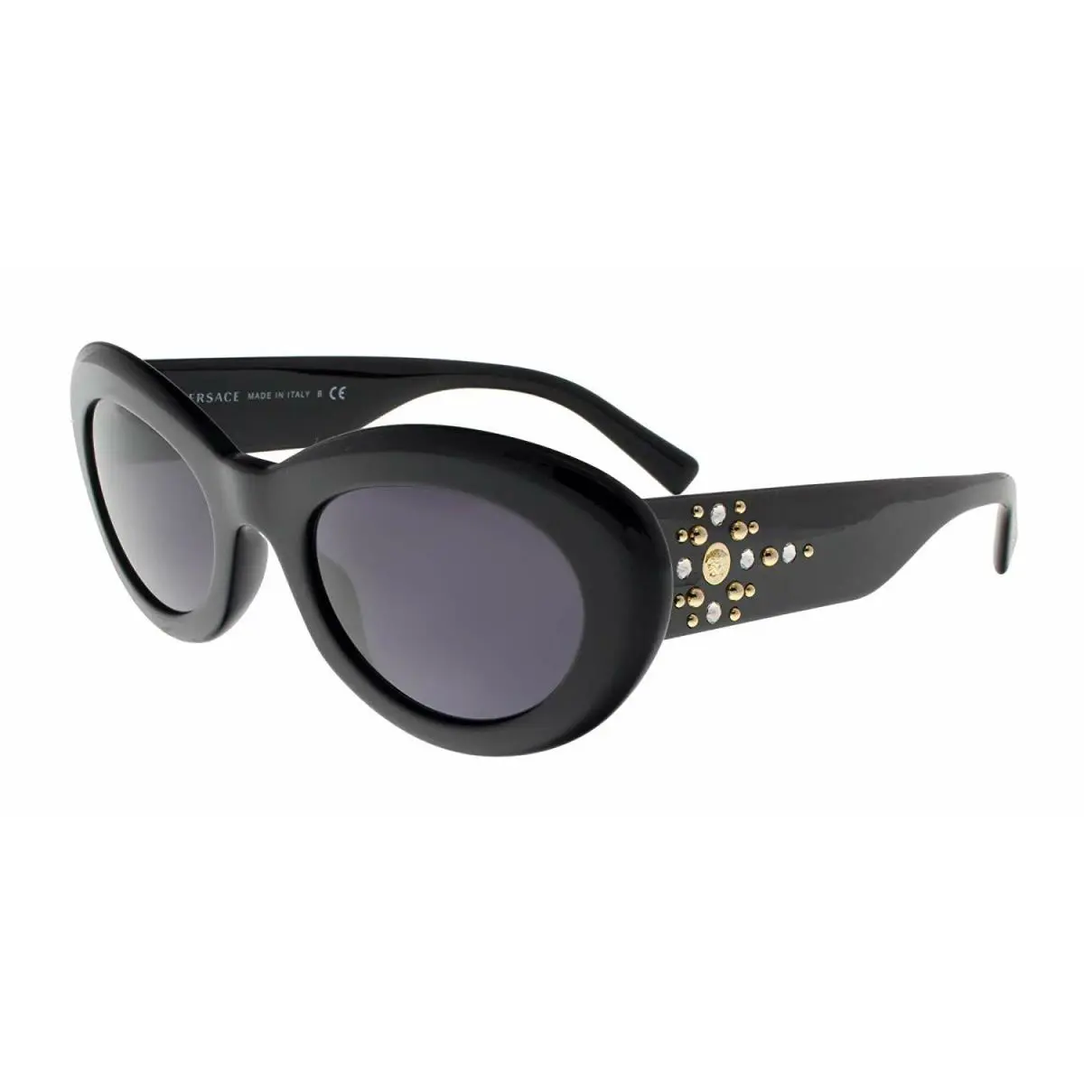 Versace VE4355B-GB1/1A 52mm Oval Sunglasses Black / Violet Lens