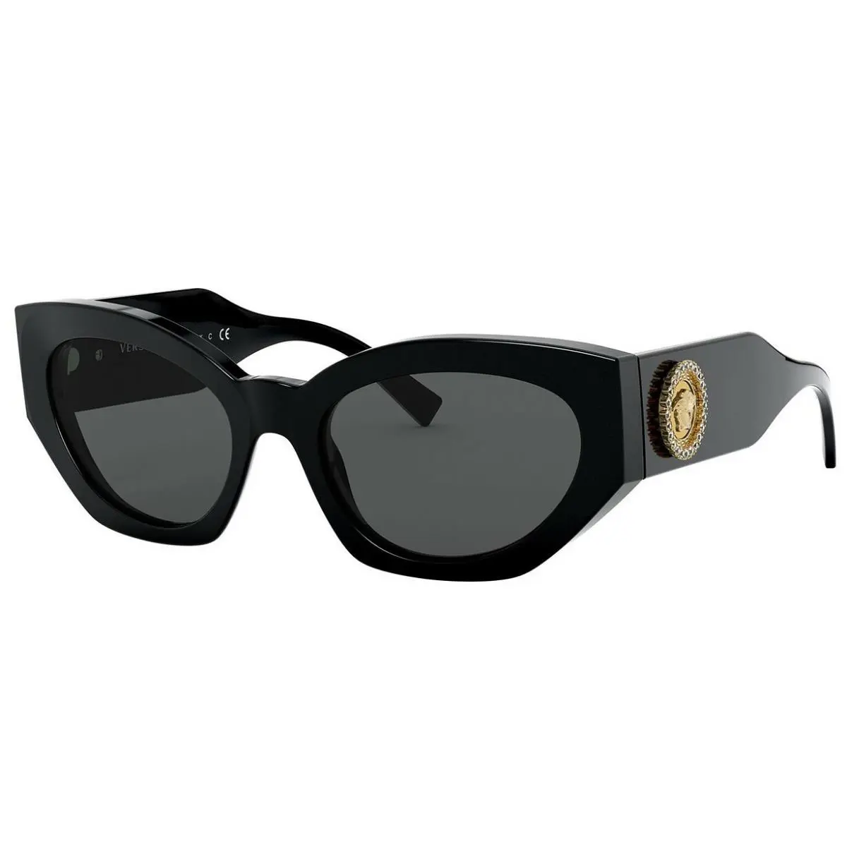 Versace Medusa Crystal VE 4376B Black/grey GB1/87 Sunglasses - Frame: Black, Lens: Gray