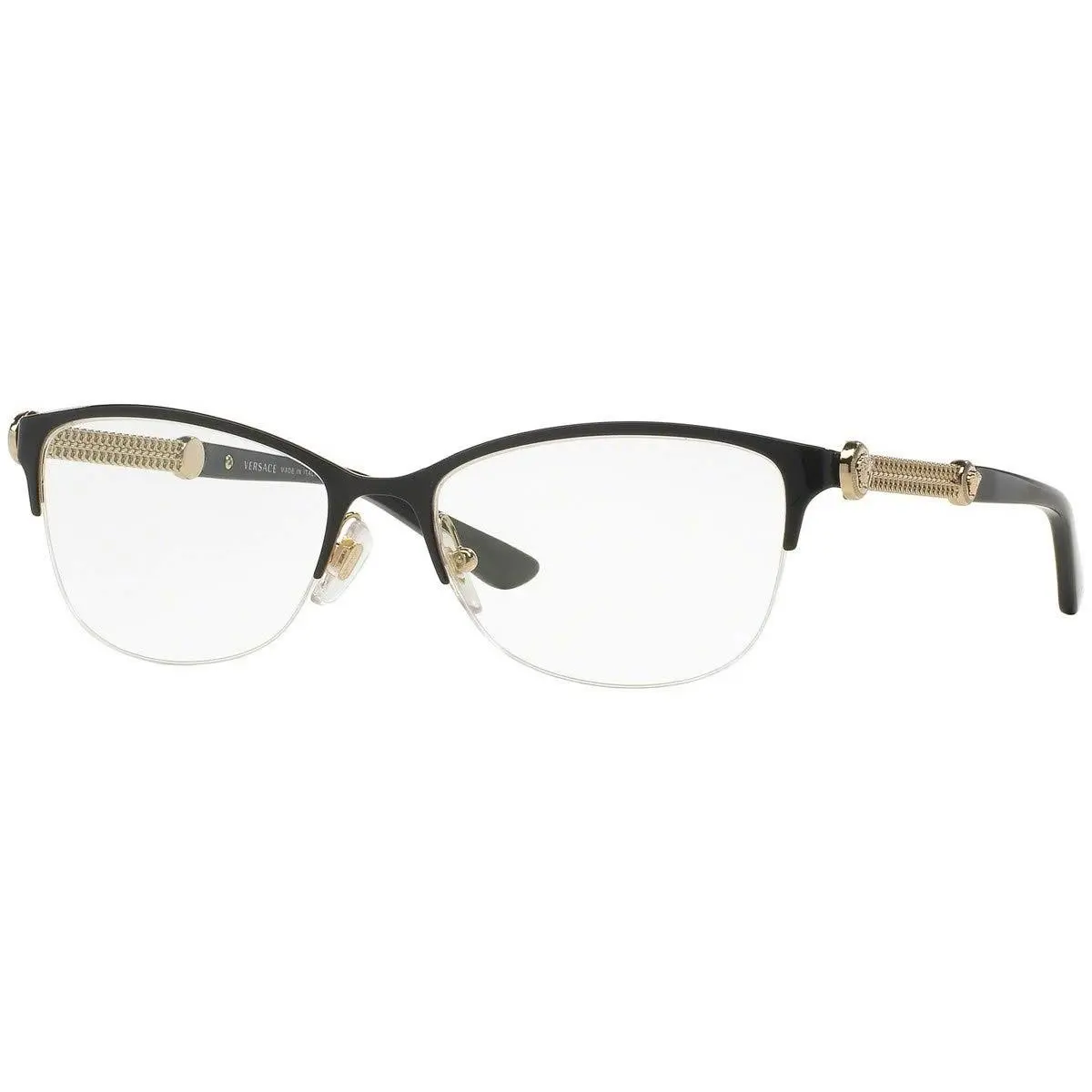 Eyeglasses Optical Frame VE1228 1291 Black/gold Cat Eye Frame / Demo by Versace